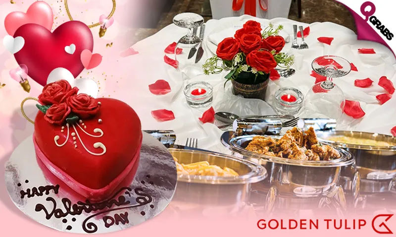 Intimate Romantic Dinner Buffet for TWO with Complimentary Heart-Shaped Cake & Rose!